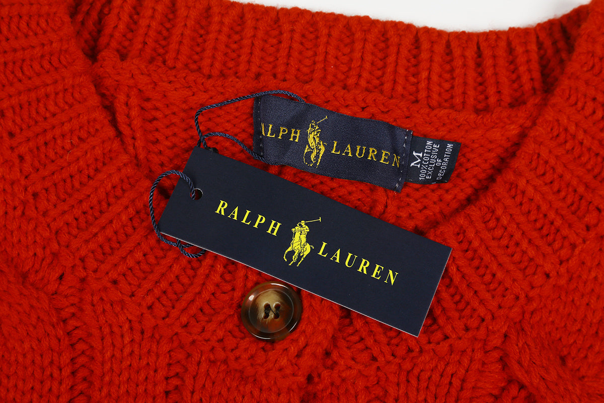 RALPH LAUREN CABLE-KNIT WOOL-CASHMERE CARDIGAN