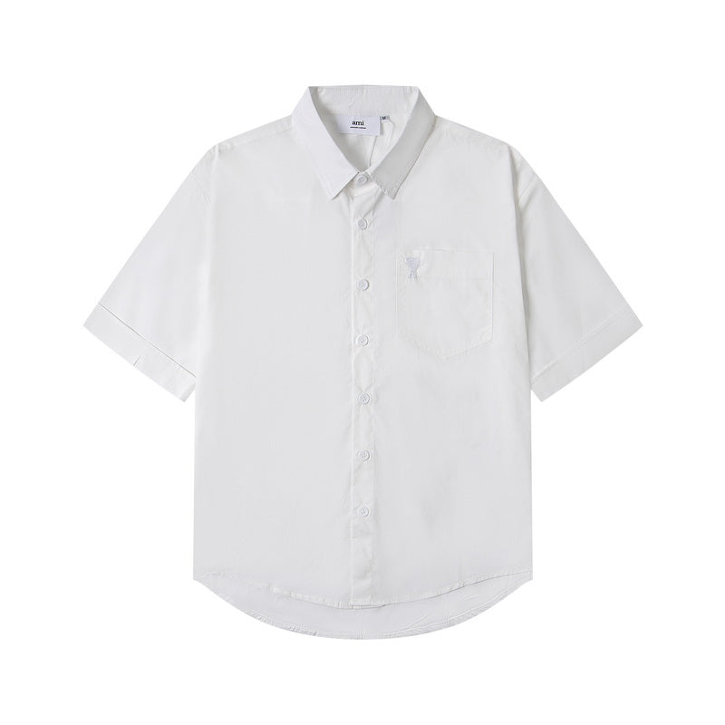 AMI SHORT SLEEVE COTTON SHIRT