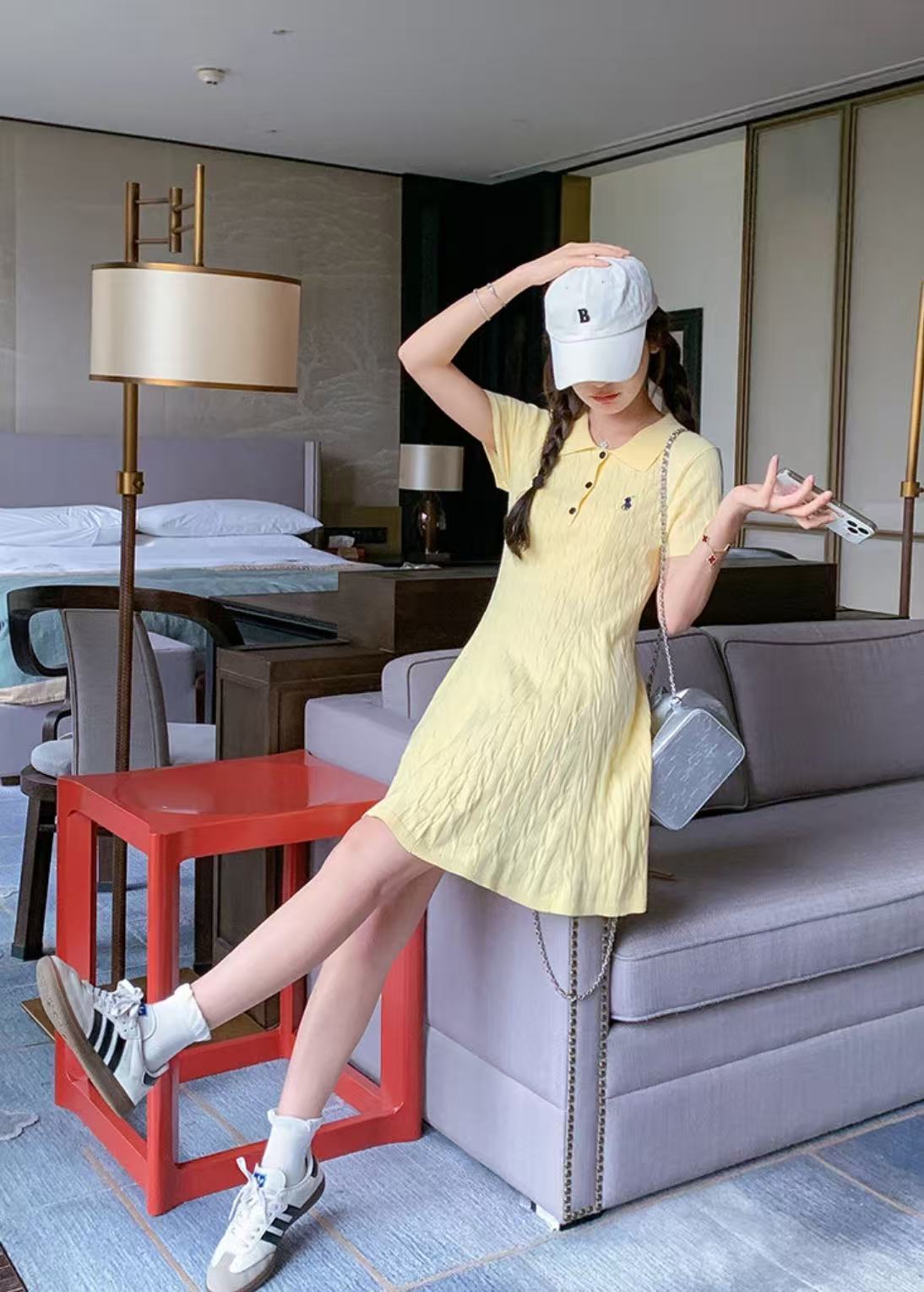 RALPH LAUREN CABLE-KNIT COTTON JUMPER DRESS