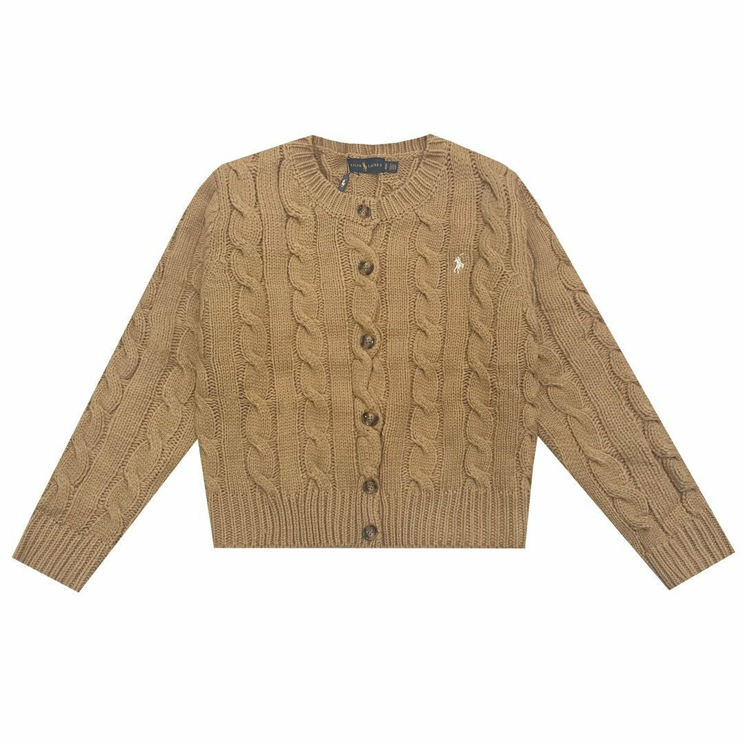 RALPH LAUREN CABLE-KNIT WOOL-CASHMERE CARDIGAN