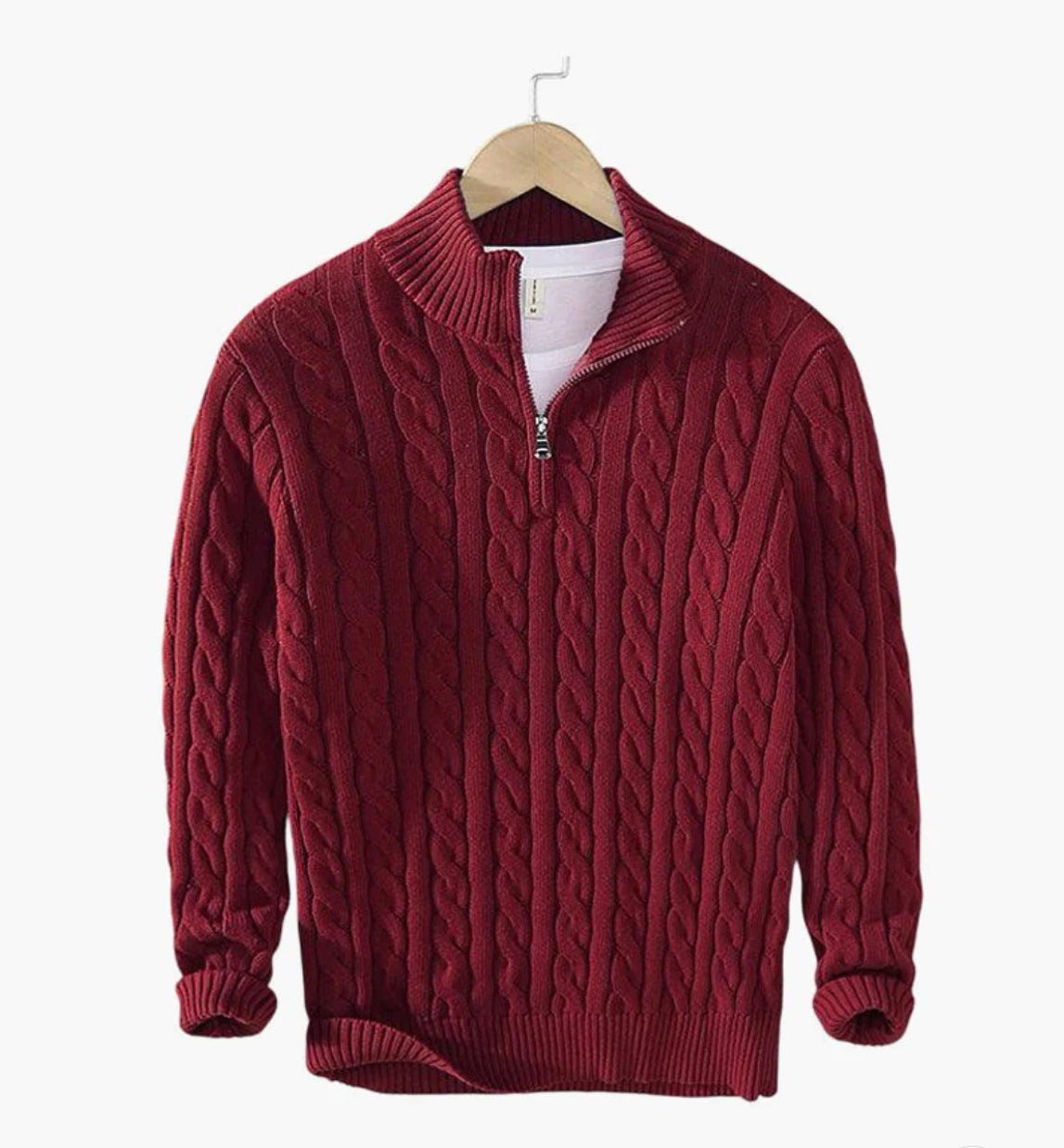 COTTON QUARTER-ZIP SWEATER
