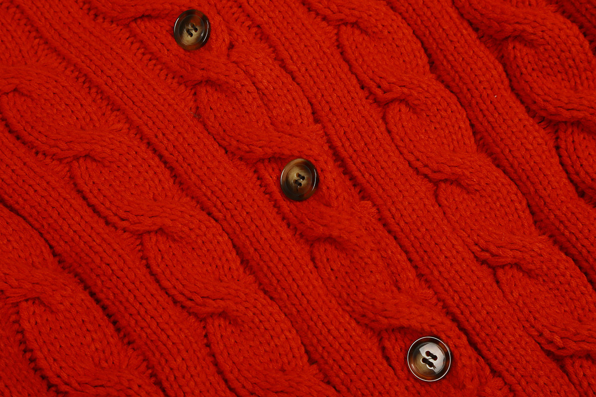 RALPH LAUREN CABLE-KNIT WOOL-CASHMERE CARDIGAN