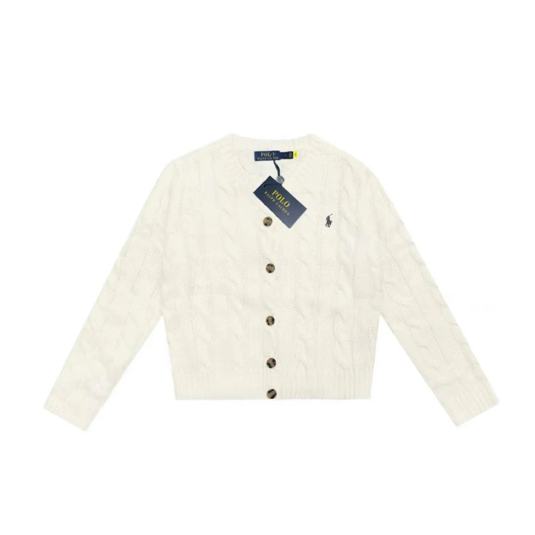 RALPH LAUREN CABLE-KNIT WOOL-CASHMERE CARDIGAN