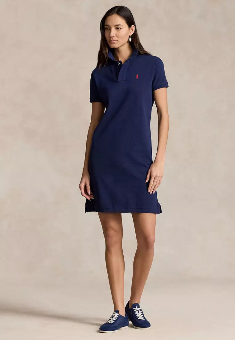 RALPH LAUREN COTTON MESH POLO DRESS