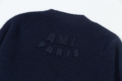 AMI LONG SLEEVE V-NECK SWEATER