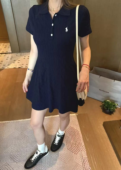 RALPH LAUREN CABLE-KNIT COTTON JUMPER DRESS