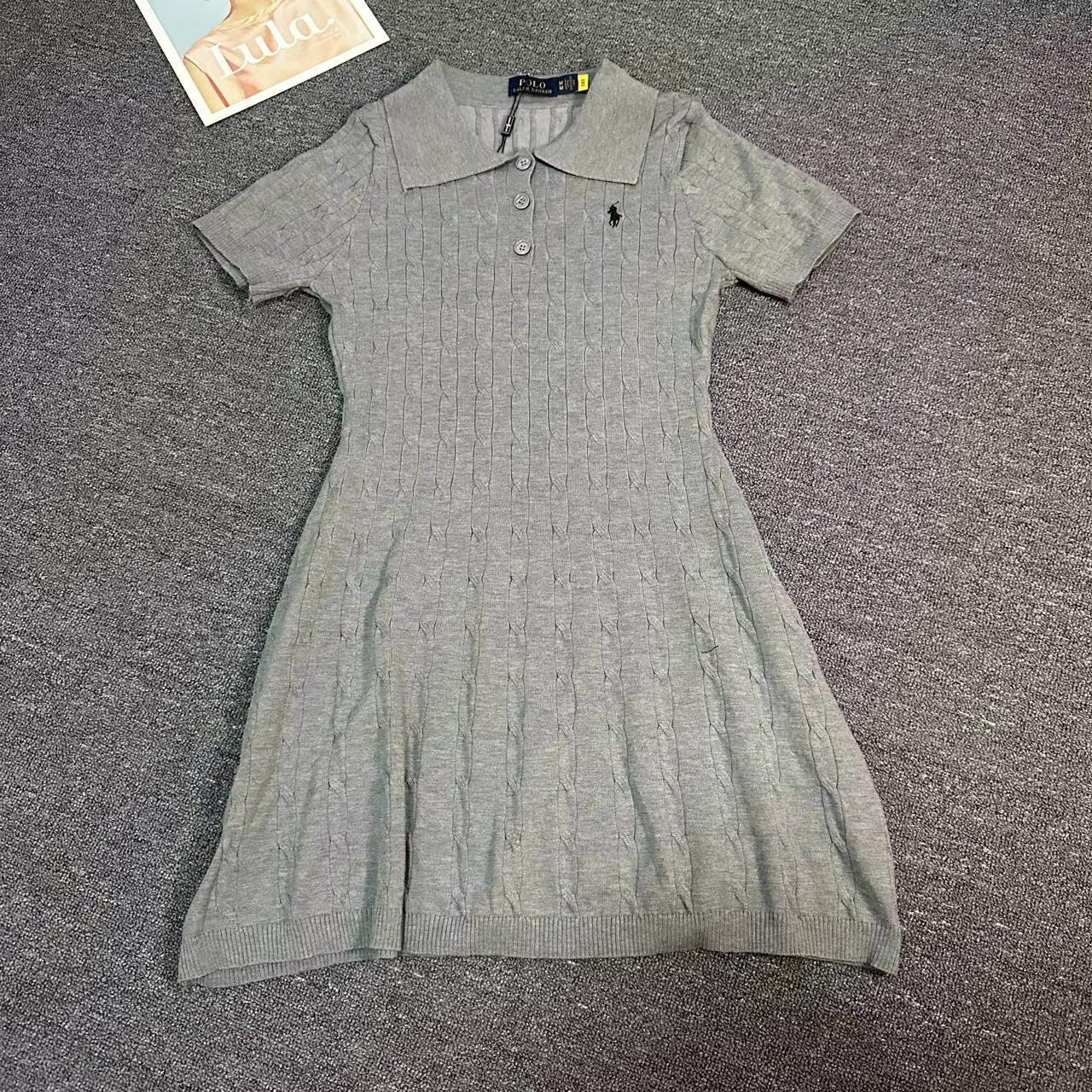 RALPH LAUREN CABLE-KNIT COTTON JUMPER DRESS