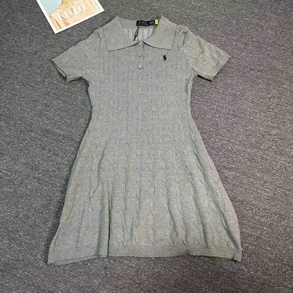 RALPH LAUREN CABLE-KNIT COTTON JUMPER DRESS
