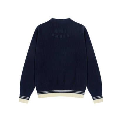 AMI LONG SLEEVE V-NECK SWEATER