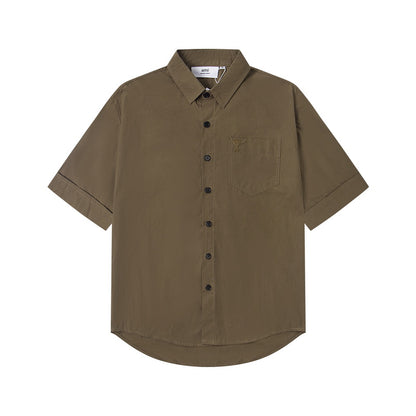 AMI SHORT SLEEVE COTTON SHIRT