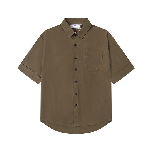 AMI SHORT SLEEVE COTTON SHIRT