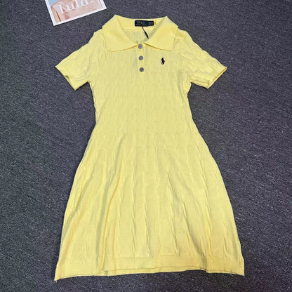 RALPH LAUREN CABLE-KNIT COTTON JUMPER DRESS